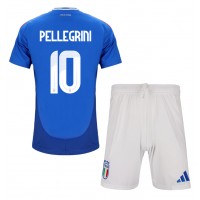 Italija Lorenzo Pellegrini #10 Domaci Dres za djecu EP 2024 Kratak Rukav (+ Kratke hlače)